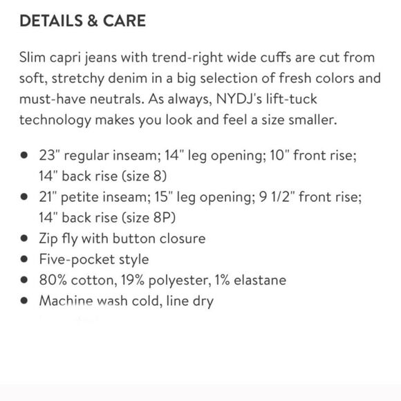 Euc NYDJ cuffed capri jeans - Picture 5 of 10